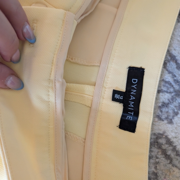 Dynamite Soft Yellow High Waist Shorts - Picture 3 of 5
